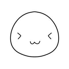Cute emoji emoticon emotion face icon hand draw