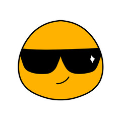 Cute emoji emoticon emotion face icon hand draw