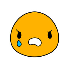 Cute emoji emoticon emotion face icon hand draw