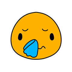 Cute emoji emoticon emotion face icon hand draw