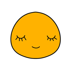Cute emoji emoticon emotion face icon hand draw