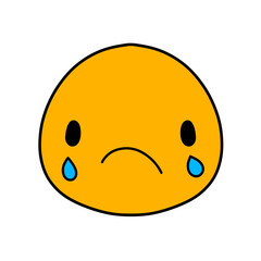 Cute emoji emoticon emotion face icon hand draw