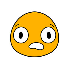 Cute emoji emoticon emotion face icon hand draw