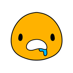 Cute emoji emoticon emotion face icon hand draw