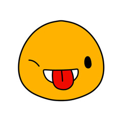 Cute emoji emoticon emotion face icon hand draw