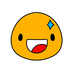 Cute emoji emoticon emotion face icon hand draw