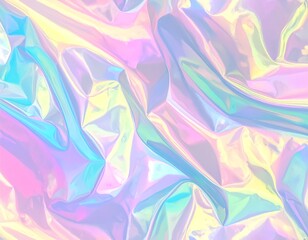 Fototapeta premium Stunning holographic foil with vibrant rainbow colors adds magical dreamy vibes