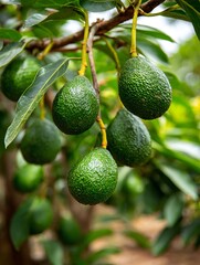 Avocado trees in the orchard.