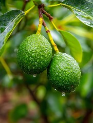 Avocado trees in the orchard.