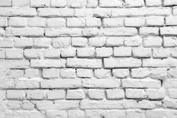 Obraz premium White brick wall background ideal for various artistic and modern decor settings, providing a clean and minimalist aesthetic for indoor environments and creative projects