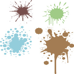 Colorful Paint Splatter Vector Set