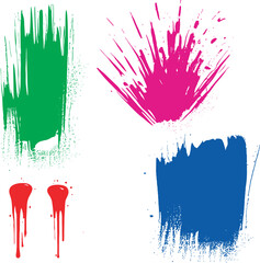 Colorful Paint Splatter Vector Set