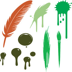 Colorful Paint Splatter Vector Set