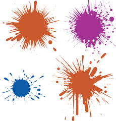 Colorful Paint Splatter Vector Set