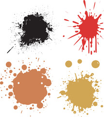 Colorful Paint Splatter Vector Set