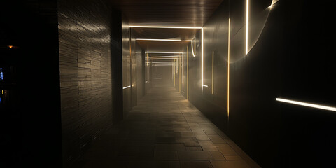 Serene and Mysterious Futuristic Corridor