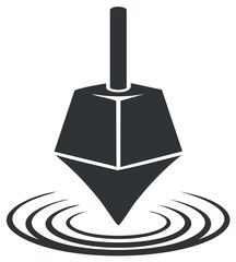 Obraz premium Illustration of a Dreidel and Ripples Symbol of Hanukkah Tradition