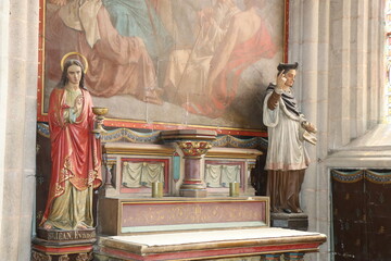 La cath&eacute;drale Saint Corentin, cath&eacute;drale gothique, ville de Quimper, d&eacute;partement du Finist&egrave;re, Bretagne, France