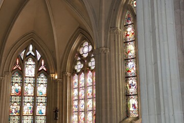 La cath&eacute;drale Saint Corentin, cath&eacute;drale gothique, ville de Quimper, d&eacute;partement du Finist&egrave;re, Bretagne, France