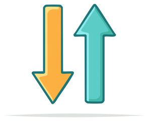 Stylized Upward and Downward Arrows Graphic Illustration Indicating Directional Movement