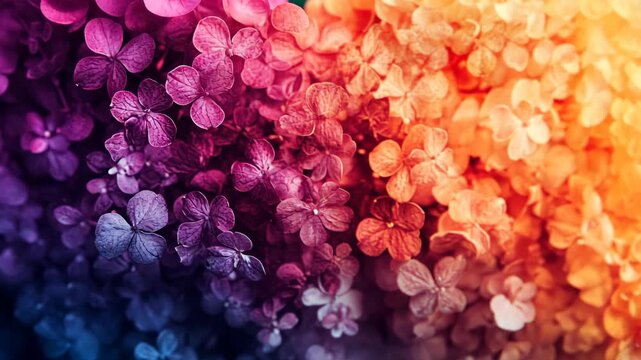 Colorful Hydrangea Blossom CloseUp Beauty.