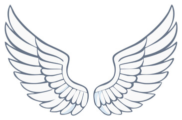 Obraz premium Angel Wings Illustration: Feathered Spread for Symbolism, Fantasy or Spiritual Design Elements