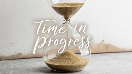 Elegant Hourglass with Flowing Sand Representing Time in Progress in a Minimalist Setting