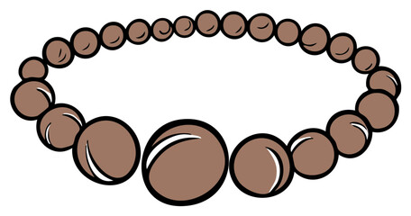 Fototapeta premium Cartoon Illustration of a Brown Beaded Necklace or Bracelet Jewelry