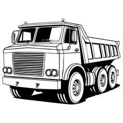 Heavy dump truck coloring page