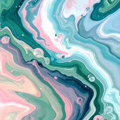 Fondo abstracto fluido con tonos pastel en rosa, turquesa y blanco