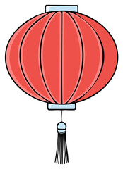 Obraz premium Red Chinese lantern illustration