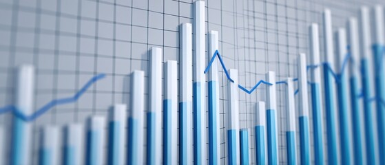 The bar chart and line graph showing financial growth and analytics