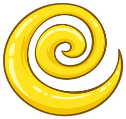 A captivating vector illustration showcasing a glossy yellow swirl, perfect for graphic design projects