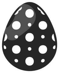 Graphic Egg with Polka Dots Black and White Design Easter Decor
