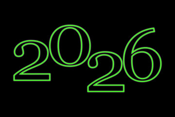 Glowing 2026 New Year Sign