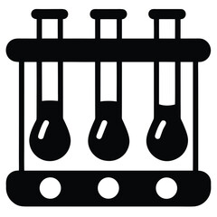 Test Tube Rack with Liquid Levels in Minimal Laboratory Vector illustration