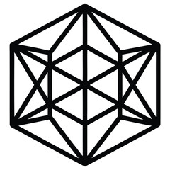 Crystal Structure Lattice Pattern in Minimal Geometric Science Vector  illustration