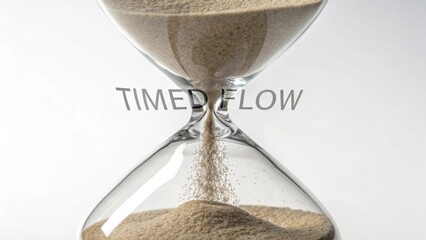 Flowing Sand in Hourglass Symbolizing Time Management and Urgency in Business and Personal Life Situations and Concepts