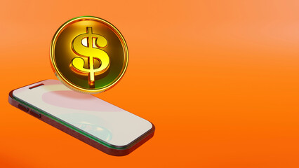 3D rendering of payment online service on smartphone mobile, banking service, E-commerce online payment concept