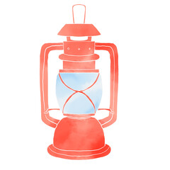 Watercolor Red Lantern Illustration