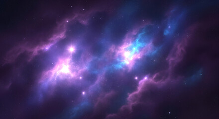 Obraz premium Vibrant Nebula in Deep Space: A Cosmic Tapestry of Stars and Gas Clouds