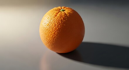 Orange fruit on a gray surface with a shadow.