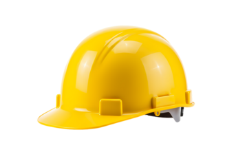 Yellow Hard Hat Safety Helmet Construction Industrial and Workplace Safety Equipment isolated on transparent background