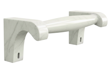 Modern luxury white marble door handle isolated on a transparent background