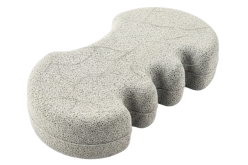 Orthopedic toe separator made of pumice stone for foot care isolated on a transparent background