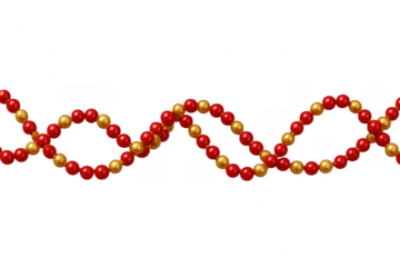 Red and gold beads garland intertwining decoration