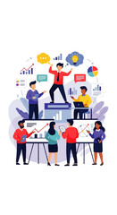 Diverse Team Collaborating on Business Growth Strategy.