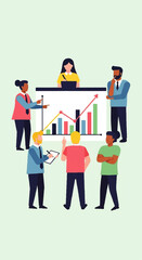 Diverse Team Collaborating on Business Growth Strategy.