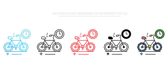 Time Bike icon design with white background stock illustration