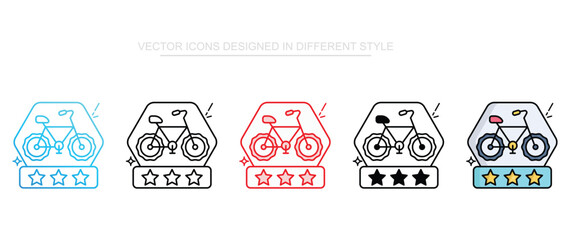 Cycling Badge icon design with white background stock illustration